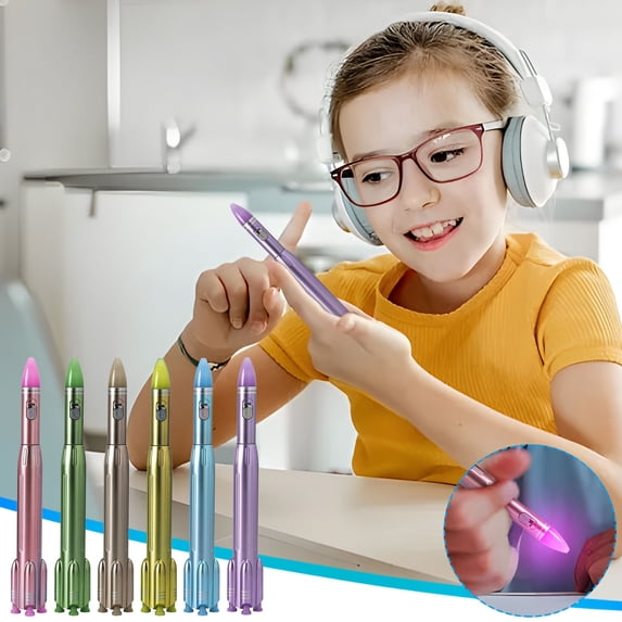 YZHMYR Aerospace Styling Light Up Gel Pen 0.5mm Fast-drying Ink Comfortable Grip Desk Writing Tool Office School Stationery for Note-taking Doodling Christmas Back to School Prize Gifts