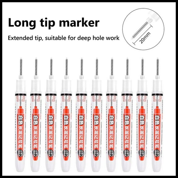 YZHMYR Carpenter Permanent Markers & Long Nib Marker Pens Quick-Drying Waterproof Multi-Surface Marking Tool for Woodworking Bathroom Renovation Metal Concrete Glass DIY Projects 4 Colors