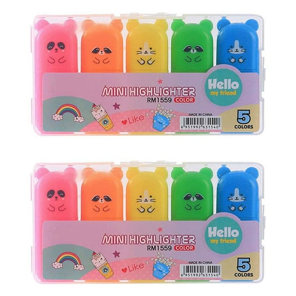 YZHMYR Color Highlighter Marker Pen Set 4/5/6 Colors Double Tip 2mm/5mm Water-Based Quick-Drying No Fading Portable for Students Teachers Office Workers Notes Diaries Planners School Office Supplies