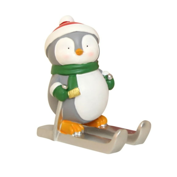 YZHMYR Cute Christmas Desktop Phone Stand Santa Penguin Bear Snowman Ornament Resin Hand-Painted Horizontal Vertical Holder for Tablet Phone Desk Decor Hands-Free Binge-Watch Holiday Gift Girl Heart