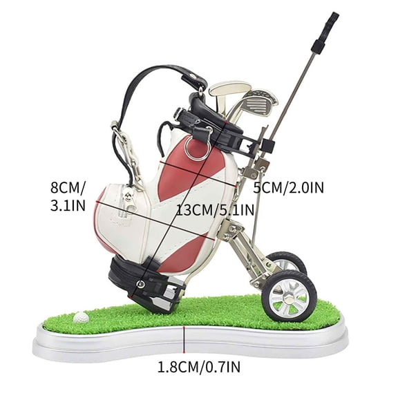 YZHMYR Golf Bag Pen Set 3Pcs Aluminum Golf Club Ballpoint Pens Mini Zipper Storage Desktop Decoration Novelty Business Gift Back to School Supplies Office Desk Decor Golf Enthusiast Essentials