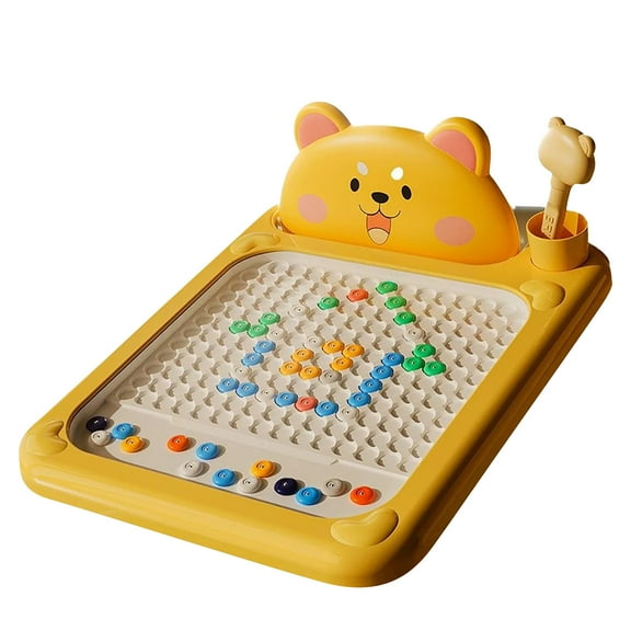 YZHMYR Magnetic Drawing Board & Interactive Art Board Shiba Bear Bead Pen Guide Fine Motor Skill Development Early Education Preschool Kindergarten Holiday Gifts Creative Expression Learning Toy