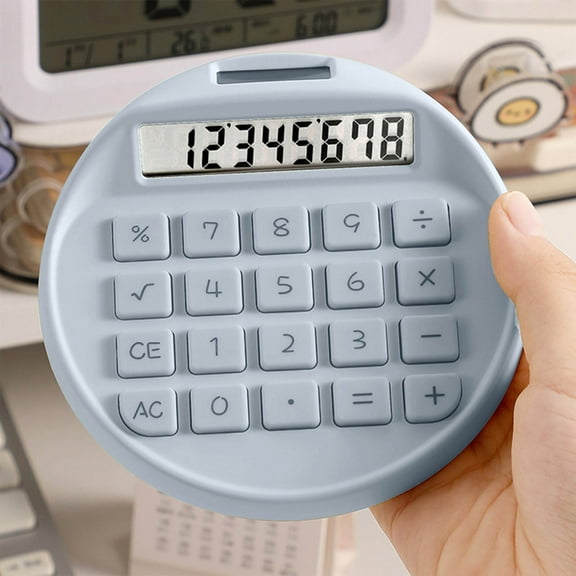 YZHMYR Mini Digital Calculator & Pocket Size Desktop Calculator 8-Digit LCD Display Soft Keys Non-Slip Base Basic Arithmetic Math Tool for Home School Everyday Calculations Student Professional
