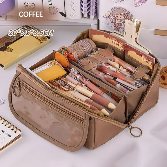 YZHMYR Multi-layer Cloth Pencil Case & Stationery Box Colorful Patterns Durable Easy to Clean Organized Compartments for Student Literary Youth Office Daily Study Back to School Gift Office Supplies