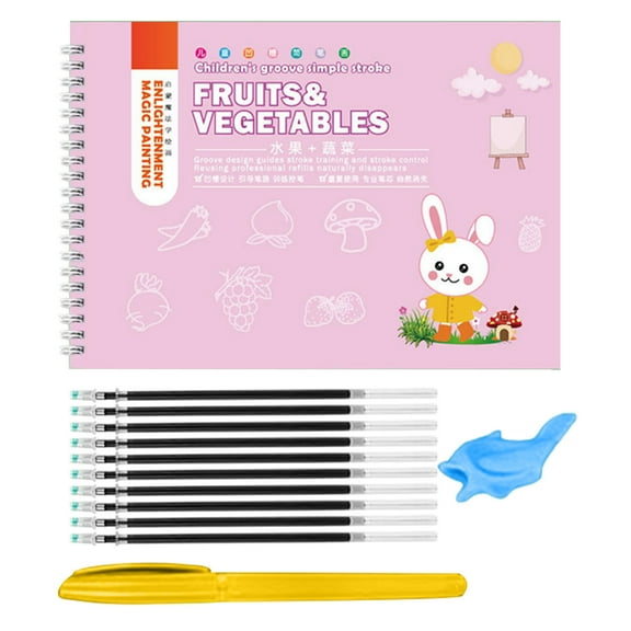 YZHMYR Pen Control Training Copybook Set 10.2In Reusable Enlightenment Drawing Book with Pen Refills Hand-Eye Coordination Tool Back to School Supplies Office Student Learning Stationery Essentials