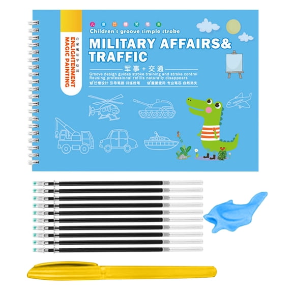 YZHMYR Pen Control Training Copybook Set 10.2In Reusable Enlightenment Drawing Book with Pen Refills Hand-Eye Coordination Tool Back to School Supplies Office Student Learning Stationery Essentials