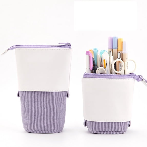 YZHMYR Telescopic Pencil Case With Keychain Retractable Pencil Pouch Large Capacity Stationery Organizer Adjustable Design for School College Office Travel Makeup Storage Back to School Supplies