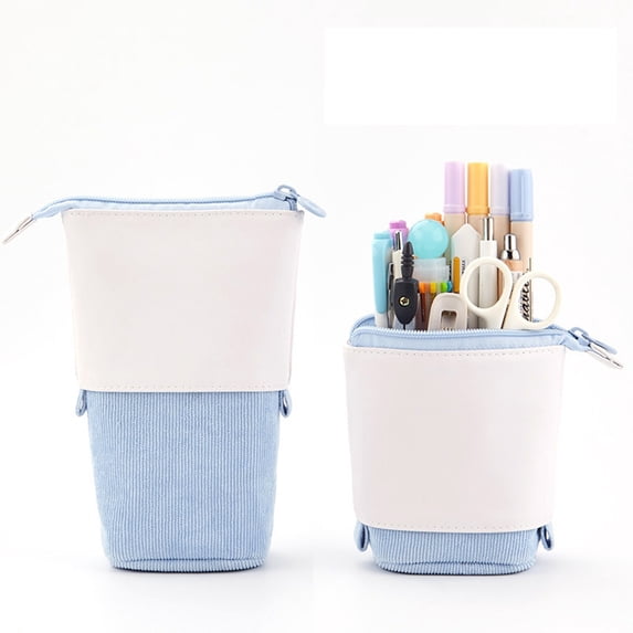 YZHMYR Telescopic Pencil Case With Keychain Retractable Pencil Pouch Large Capacity Stationery Organizer Adjustable Design for School College Office Travel Makeup Storage Back to School Supplies