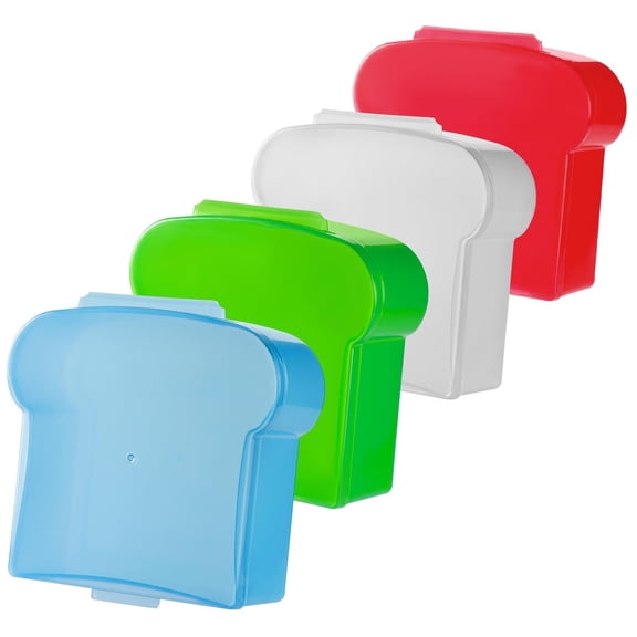 YZLLYZ 20 Oz Sandwich Containers for Kids, Toast Shape Lunch Box with Lids, Reusable BPA Free Plastic, Microwave & Freezer Safe, Small Food Storage Case for Kids Adults Snack Meal Prep (4 PCS)