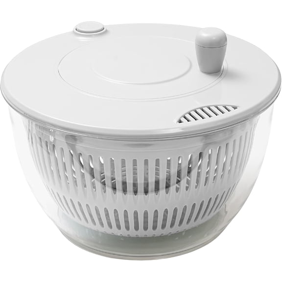 YZOUTDO Large Salad Spinner 7-in-1 Vegetable & Fruit Washer, Dryer, Slicer, Shredder, Juicer Non-Slip, BPA-Free, Dishwasher Safe Lettuce Spinner Bowl for Meal Prep (White)
