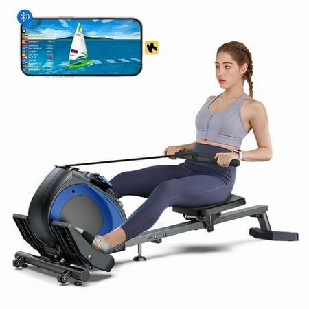 YZRUN Magnetic Rowing Machine 370 lbs Weight Capacity, 16 Levels of Quiet Resistance, Bluetooth Rowing Machine for Home Workout (Color random) ?