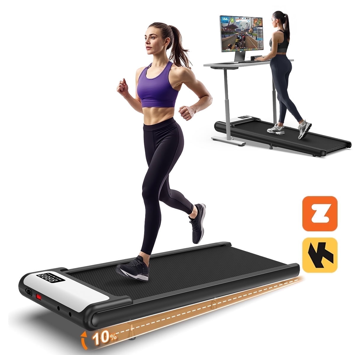 Geemax 2 in 1 Foldable Treadmill, 3.0HP, Under Desk, 265lbs