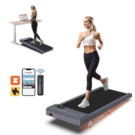 YZRUN Walking Pad with 10% Incline, Treadmills for Home and Office, Under Desk Walking Pad Portable Compact Treadmill 265 lbs Capacity