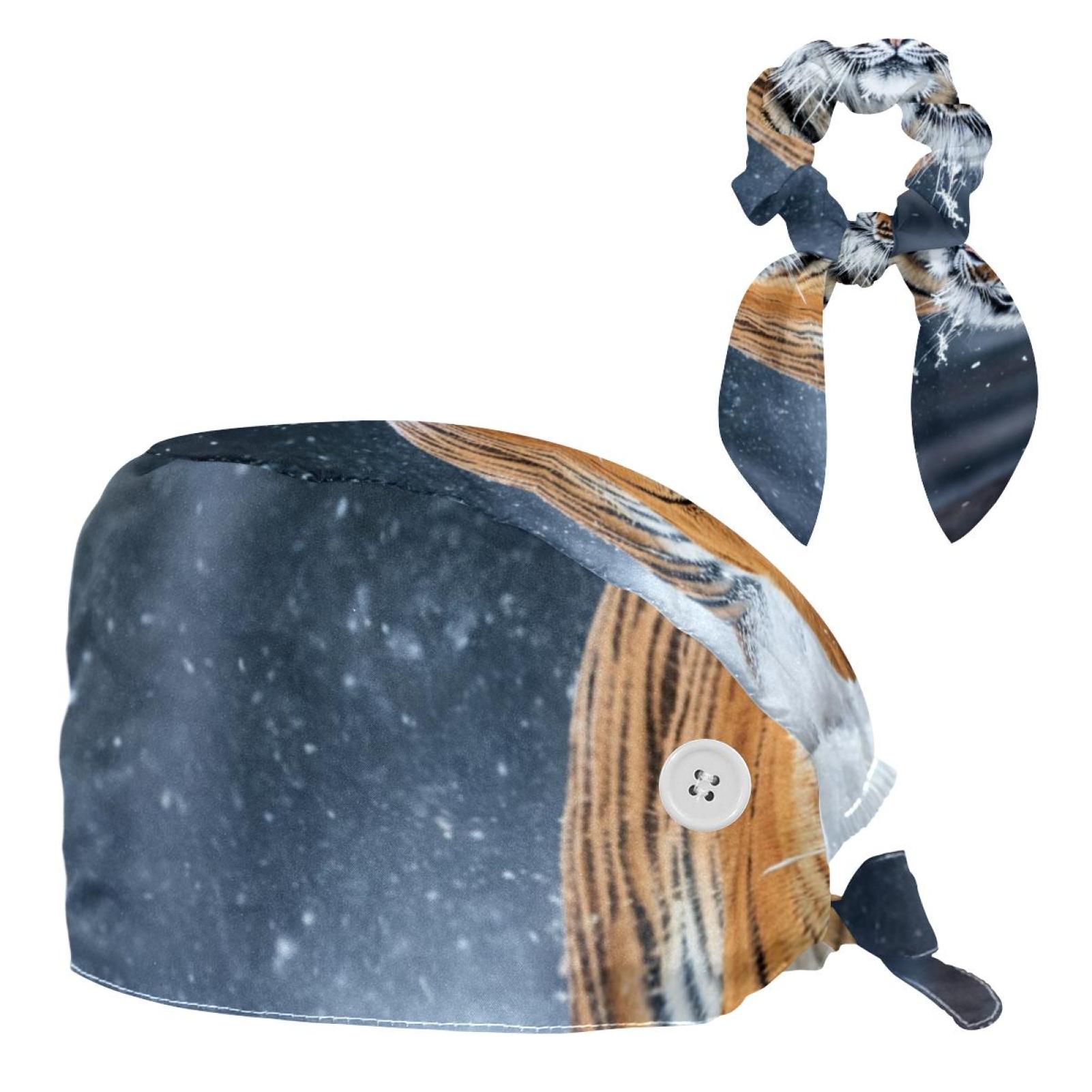 YZUOUZY Scrub Caps Women Scrub Caps Scrub Hats Siberian Tiger Snow