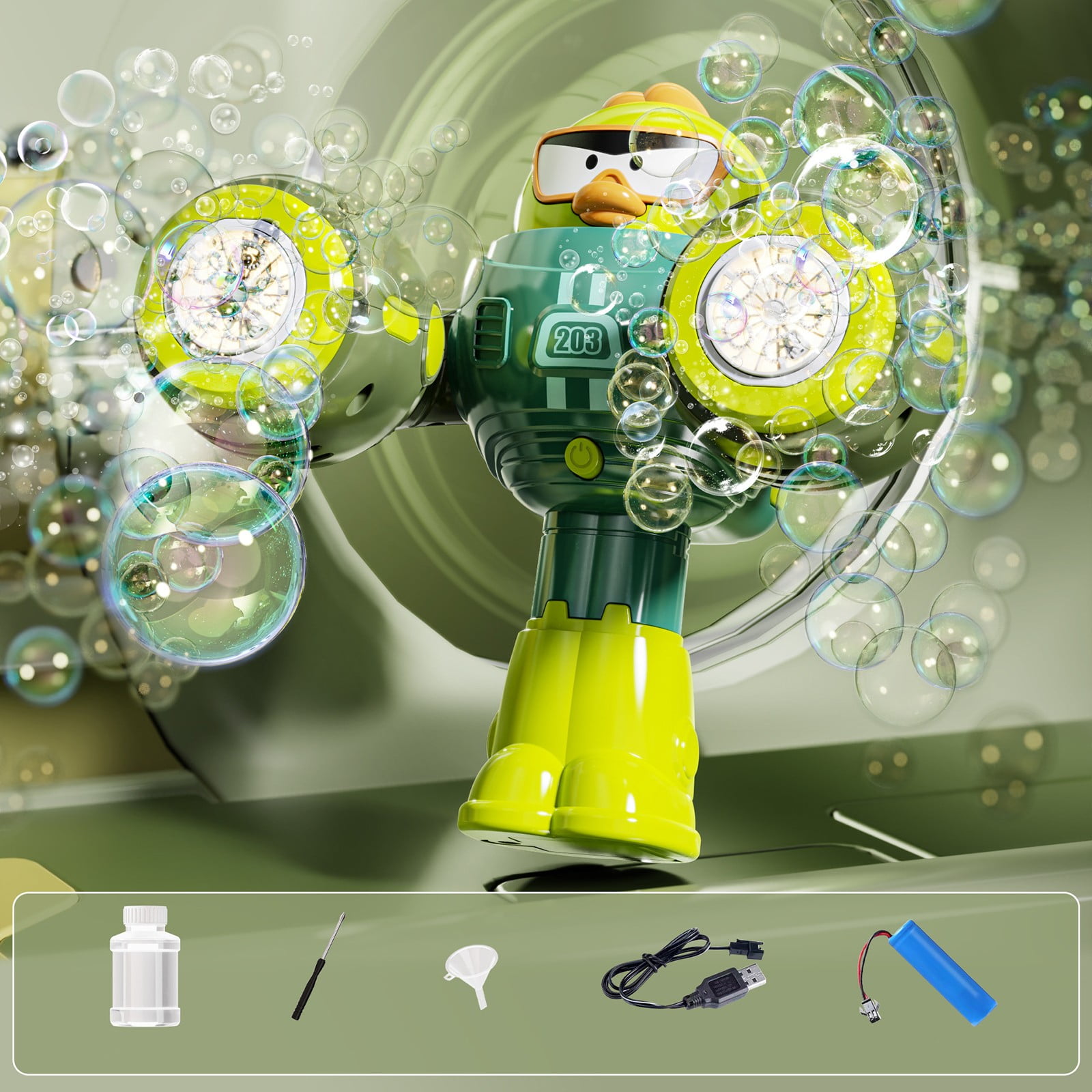 YZWEI Bubble Maker for Kids - 100ml Big Windmill Bubble Machine Fully ...