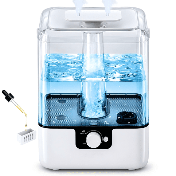 YZY6001 6L Cool Mist Humidifier for Bedroom & Large Room, Quiet Ultrasonic Humidifier, Up to 50H Runtime, White