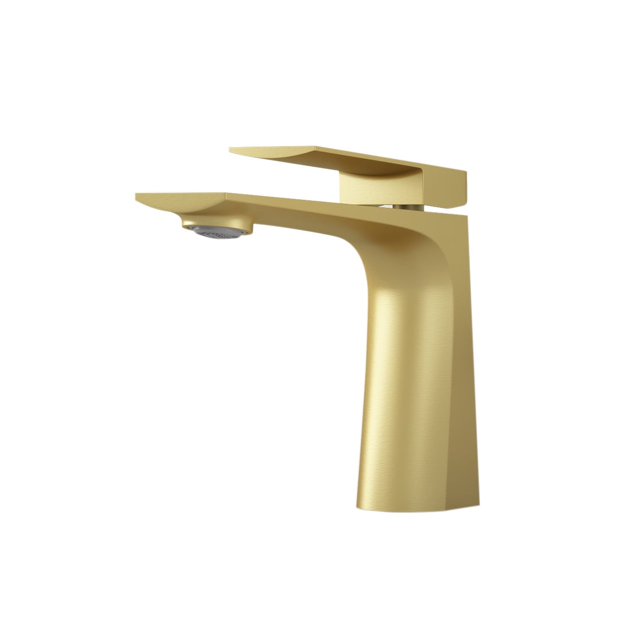 YZZY Brushed Gold Single Handle Vessel Sink Faucet Hot and Cold Water Mixer Brass Body Single Hole Bathroom Sink Faucet