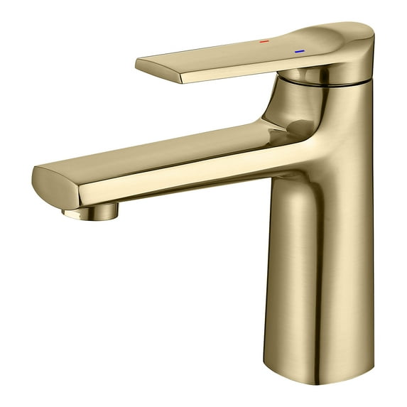 YZZY Faucet Brushed Gold Single Handle Bathroom Sink Faucet Single Hole Lavatory Vanity Sink Faucet