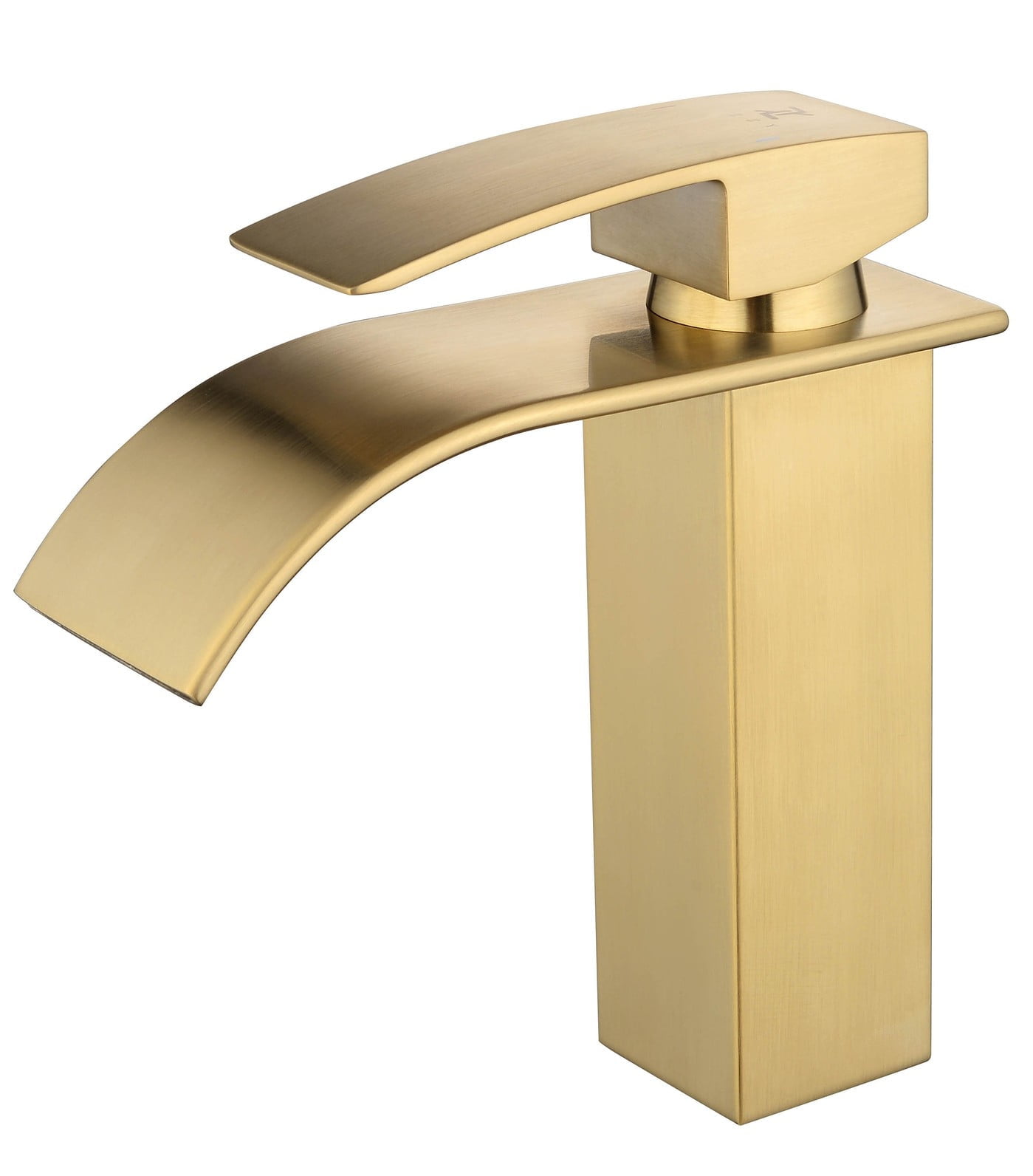 YZZY Single Handle Waterfall Bathroom Faucet Brushed Gold Bathroom Basin Faucet Single Hole Bathroom Vanity Sink Faucet