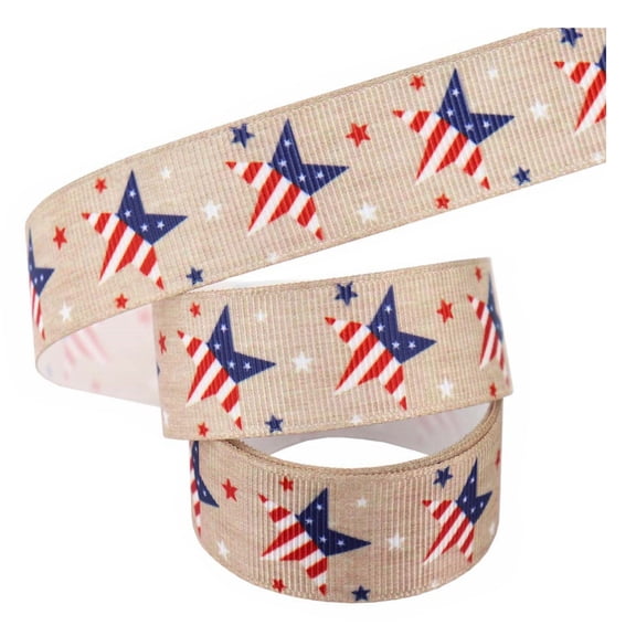 YZZZJZOL 4.5M Double Sided Star & Stripe Ribbon Red White Blue Patriotic Ribbon For Diy Crafts Bow Making 4Th Of July Memorial Day & 250Th Anniversary Decor