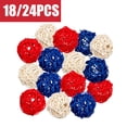 thumbnail image 1 of YZZZJZOL 4Th Of July Patriotic Rattan Balls 18/24 Pack Red White Blue Decor Balls Perfect For Independence Day Table Vase Home And Party Decoration, 1 of 8