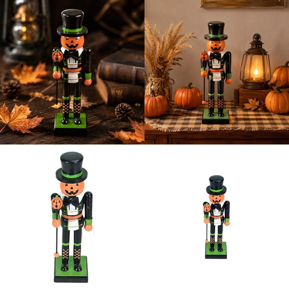 YZZZJZQL Halloween Nutcracker Pumpkin Nutcracker Handpainted Collectible Nutcrackers Figures For Halloween Shelf Table Centerpiece Mantel Decorations