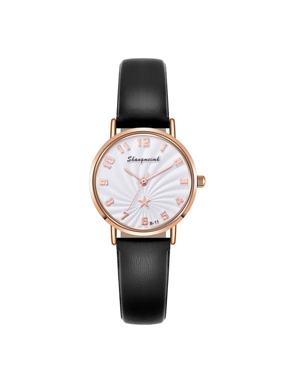 Watch For Women Casual Arabic Numbers Leather Analog Quartz Watch Waterproof Watches Gold