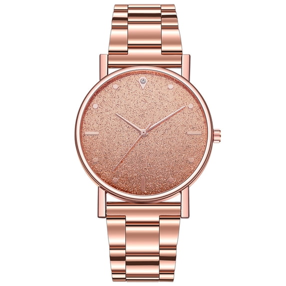 YZZZJZQL Watches For Women Round Starry Analog Quartz Wrist Watch Stainless Steel Dial Adjustable Metal Band Reloj Para Mujer