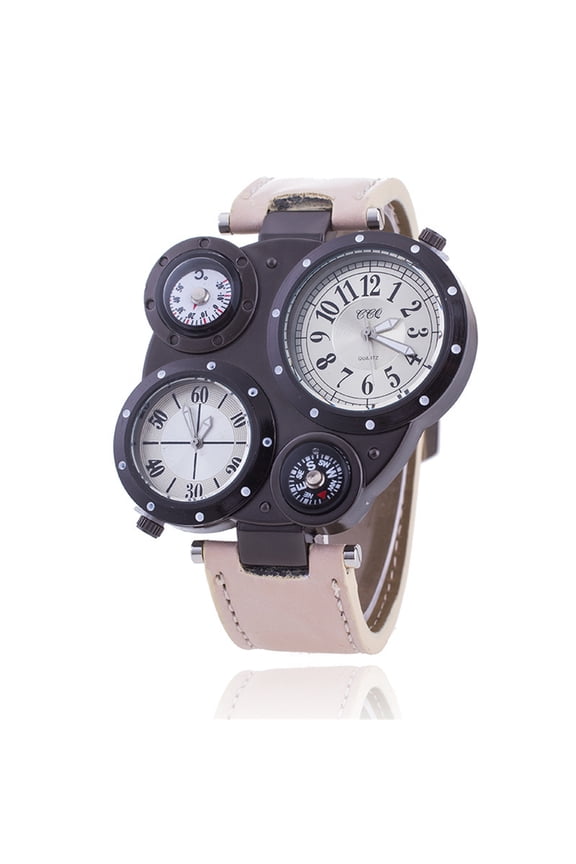 Women'S Wrist Watches Double Time Zone Large Dial Luminous Quartz Watches Casual Sport Wristwatches