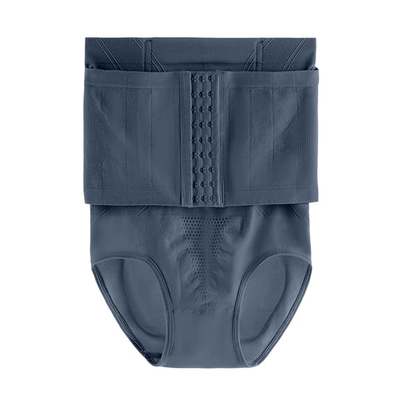 YZZZJZQL Women's High Waist Tummy Control Shapewear Briefs, Adjustable Hook-and-Eye Underwear for Butt Lifting & Daily Wear Blue XL