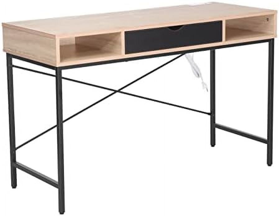 YZboomLife 48' Writing Desk with Power Outlet Home Office Contemporary