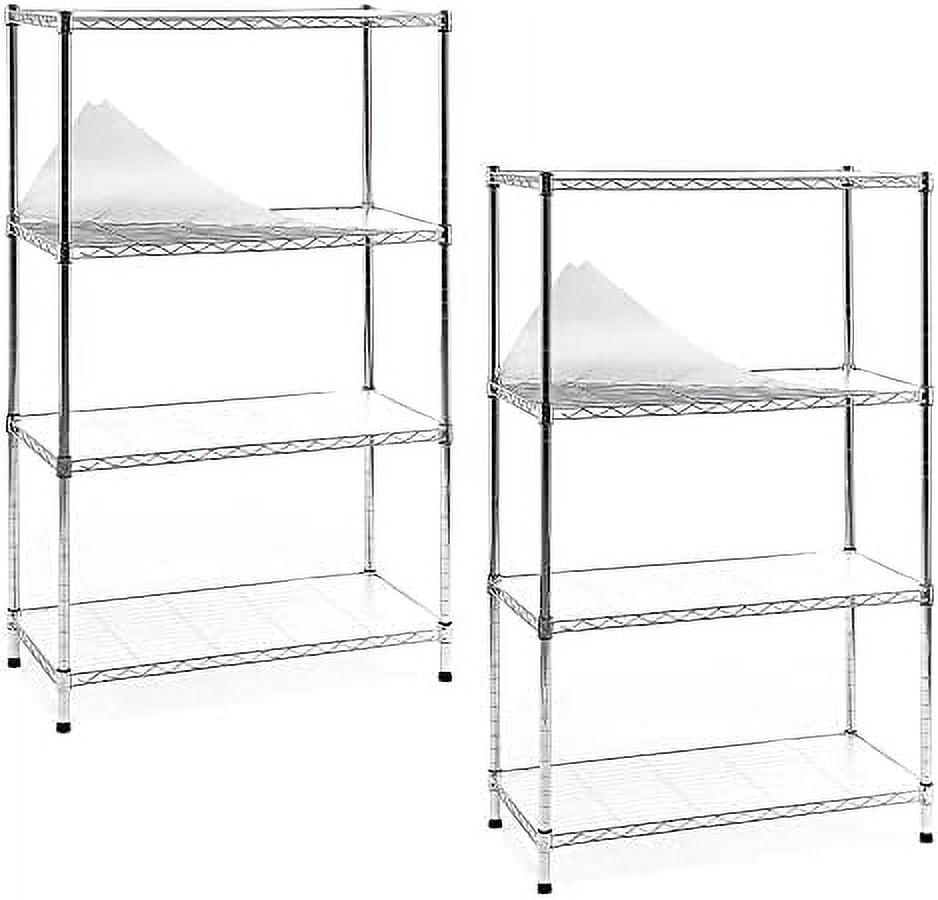 YZboomLife Chrome 5 Shelving Unit with Liners Set of 5 Adjustable Steel Wire Shelves 150lbs