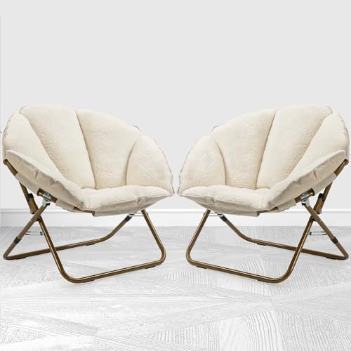 YZboomLife Cozy Folding Saucer Chair Comfy Dorm Chairs for Teens