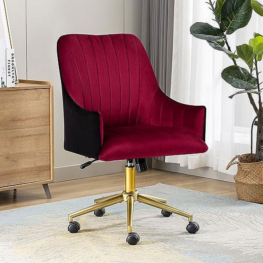 Yzboomlife Desk Chair For Home Office Velvet Modern Accent Chair Upholstered Tufted Office Chair 8455