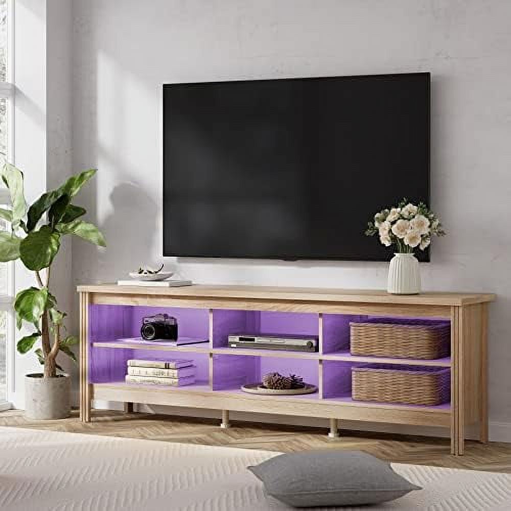YZboomLife LED TV Stand for 75 inch TV Entertainment Center Espresso