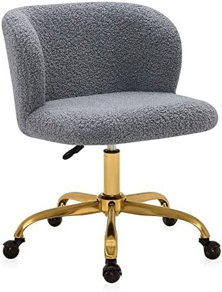 YZboomLife Modern Upholstered Boucle Desk Chair with Swivel Wheels and