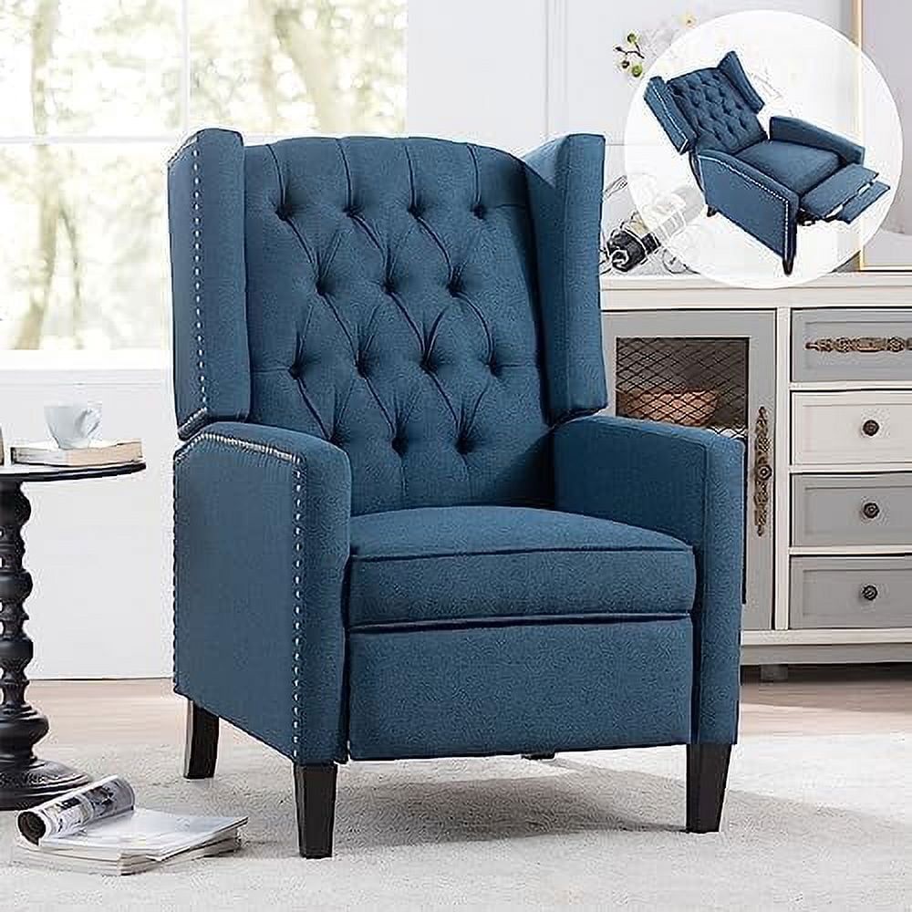 YZboomLife Push Back Recliner Chair Upholstered Wingback Chair Tufted