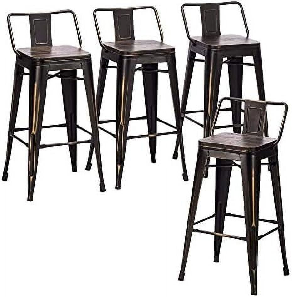 YZboomLife Stools Set of 4 Counter Height Stools Industrial Metal