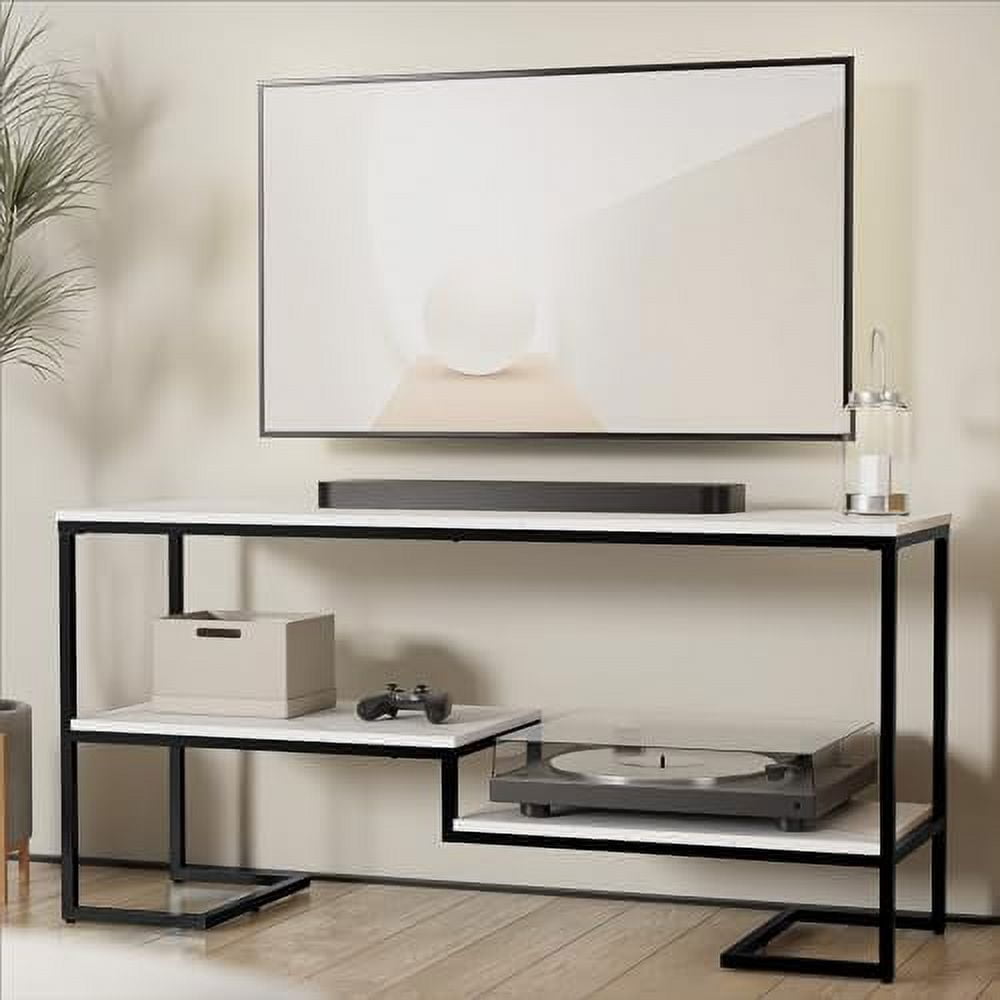 YZboomLife TV Stand for 60 Inch TV Modern Gold TV Console with Open