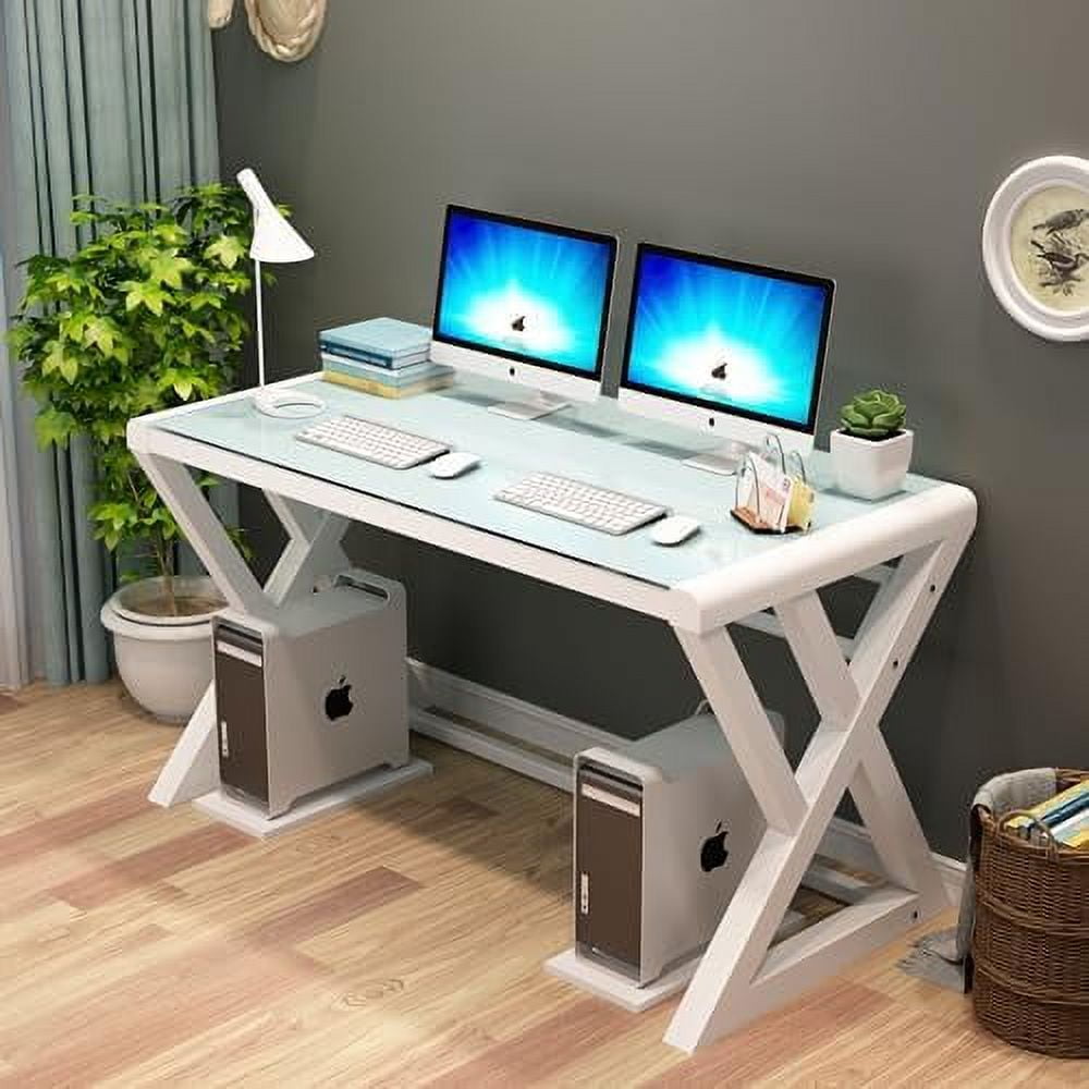 YZboomLife Tempered Glass Computer Desk Ultramodern Home Office Desk