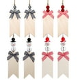 thumbnail image 1 of YZhouD 8 Set Christmas Stocking Name Tags Unfinished Wooden Stocking Tags Xmas Stocking Hanging Tags with Wood Beads Buffalo Plaid Bows for Christmas Home Farmhouse Decor, 1 of 5
