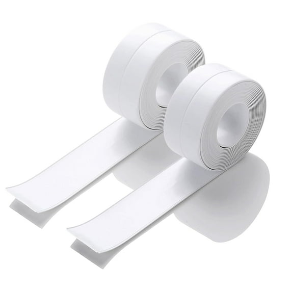 YZhouD Caulk Tape Self Adhesive, 2 Rolls Waterproof Toilet Caulk Strip, Toilet Sealer Around Toilet Base, Traditional Caulking Replacement, Caulking for Bathroom, Bathtub, Floor Wall Edge Protector