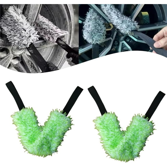 YZhouD Microfiber Multi-Use Cleaning Tool - Crevice Cleaning Brush, Wheel Cleaning Brush, Car Detailing Clean, New Multifunctional Cleaning Brush Tool (2, Red)