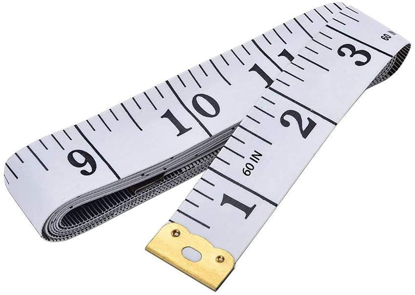 YZhouD Soft Tape Measure Double Scale Body Sewing Flexible Ruler for Weight Loss Medical Body Measurement Sewing Tailor Craft Vinyl Ruler, Has Centimetre Scale on Reverse Side 60-inchWhite