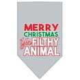 thumbnail image 1 of Ya Filthy Animal Screen Print Pet Bandana, Grey - Large, 1 of 1