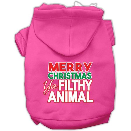 Ya Filthy Animal Screen Print Pet Hoodie, Bright Pink - Extra Large