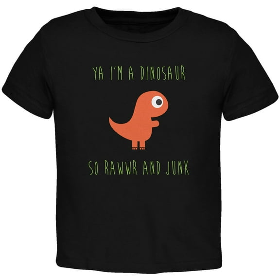 Ya I'm a Dinosaur - T-Rex Black Toddler T-Shirt - 3T