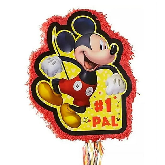 Ya Otta Pinata Pull String Mickey Mouse Pinata, 17.75" x 17.75" x 3.25"