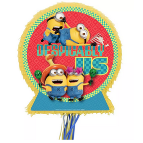 Ya Otta Pinata Pull String Minions Cardstock & Tissue Paper Pinata, 17in x 20in - Despicable Me 4