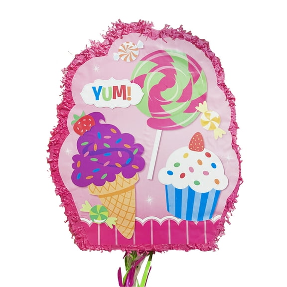 Ya Otta Sweet Shop Outline Pinata Pull String Party (21.5" L x 18" W x 3" H)